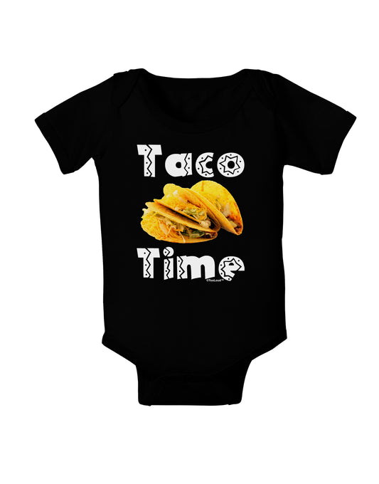 Taco Time - Mexican Food Design Baby Bodysuit Dark by TooLoud-Baby Romper-TooLoud-Black-06-Months-Davson Sales