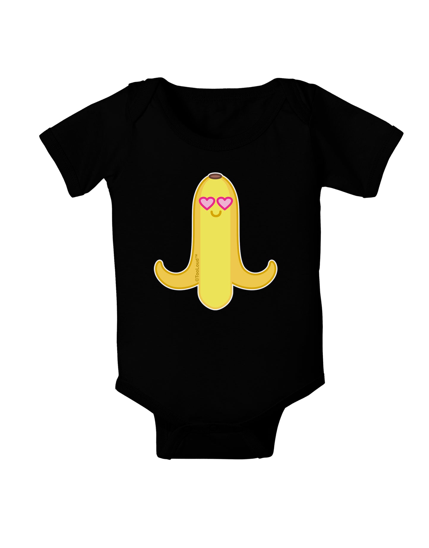 Infatuated Banana - Heart Eyes Baby Bodysuit Dark by TooLoud-Baby Romper-TooLoud-Black-06-Months-Davson Sales