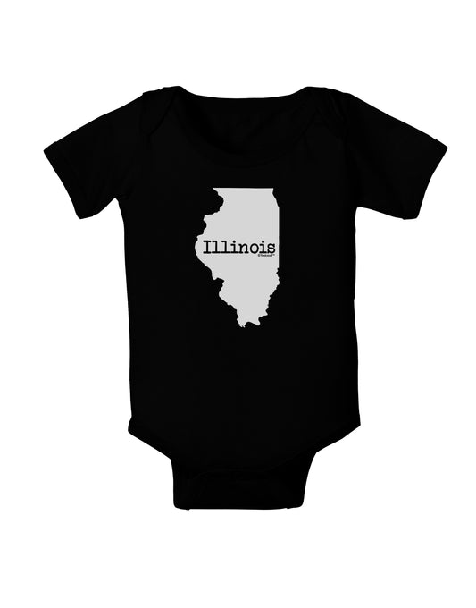 Illinois - United States Shape Baby Bodysuit Dark by TooLoud-Baby Romper-TooLoud-Black-06-Months-Davson Sales