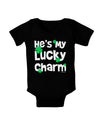 He's My Lucky Charm - Matching Couples Design Baby Bodysuit Dark by TooLoud-Baby Romper-TooLoud-Black-06-Months-Davson Sales