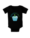 Cute First Birthday Cupcake - Birthday Boy Baby Bodysuit Dark by TooLoud-Baby Romper-TooLoud-Black-06-Months-Davson Sales