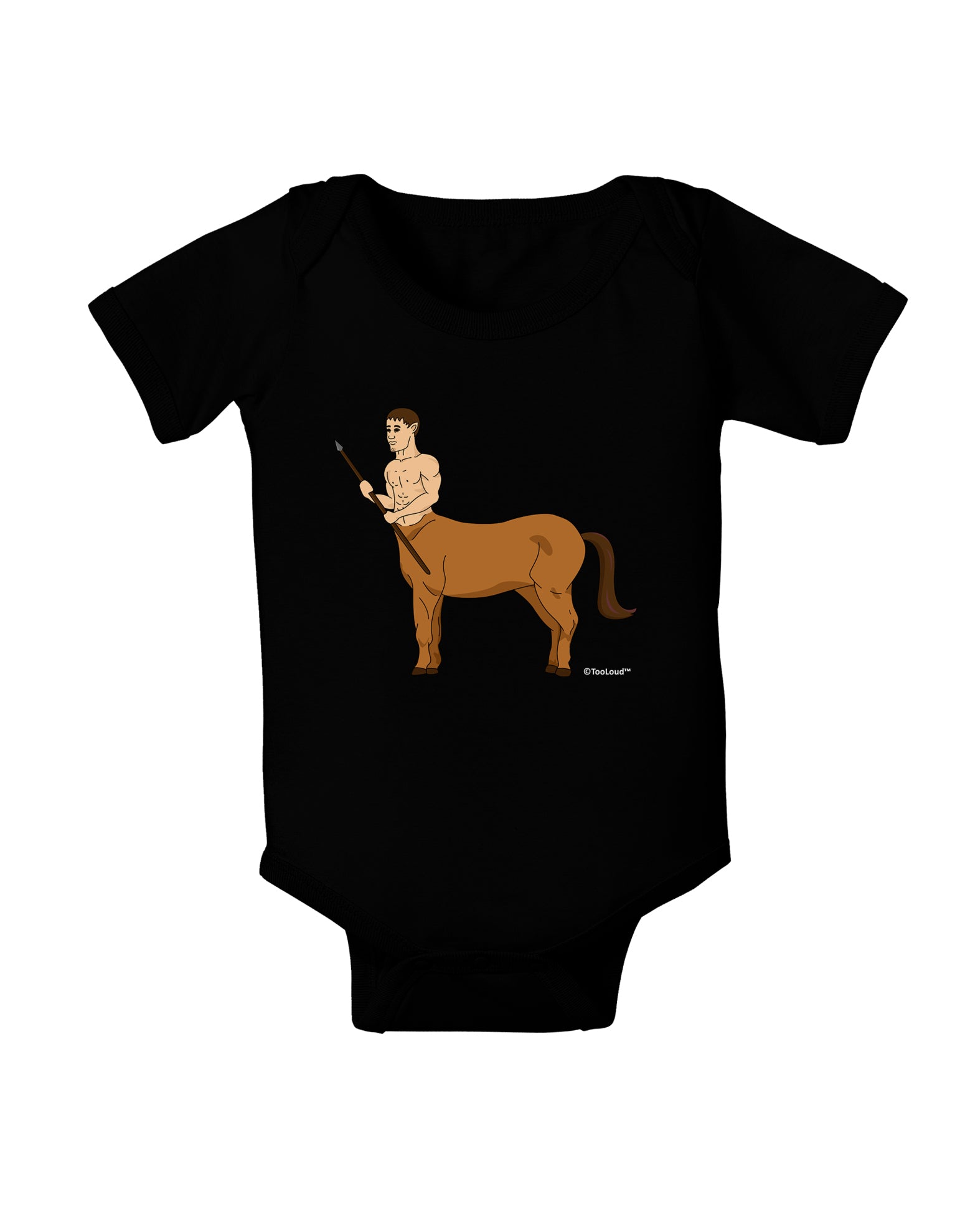 Greek Mythology Centaur Design - Color Baby Bodysuit Dark by TooLoud-Baby Romper-TooLoud-Black-06-Months-Davson Sales