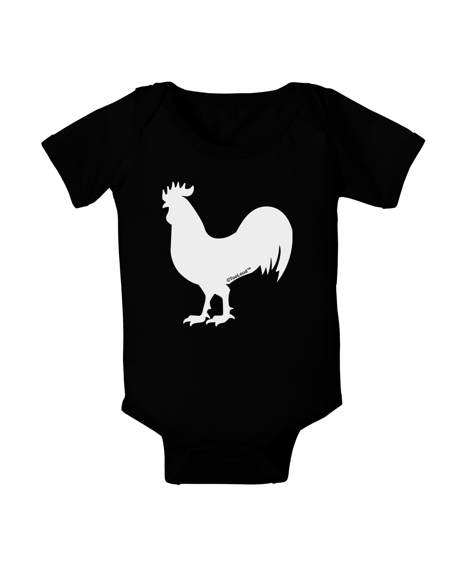 Rooster Silhouette Design Baby Bodysuit Dark-Baby Romper-TooLoud-Black-06-Months-Davson Sales