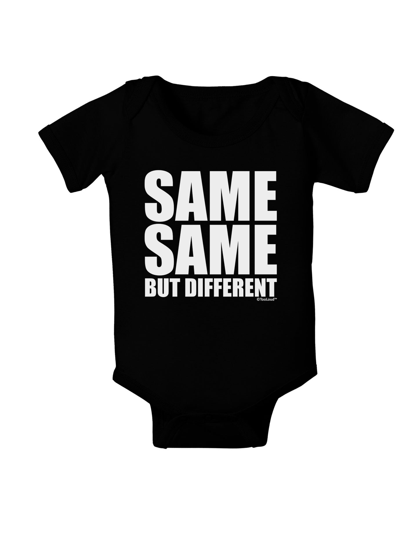 Same Same But Different Baby Bodysuit Dark-Baby Romper-TooLoud-Black-06-Months-Davson Sales