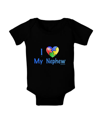 I Heart My Nephew - Autism Awareness Baby Bodysuit Dark by TooLoud-Baby Romper-TooLoud-Black-06-Months-Davson Sales