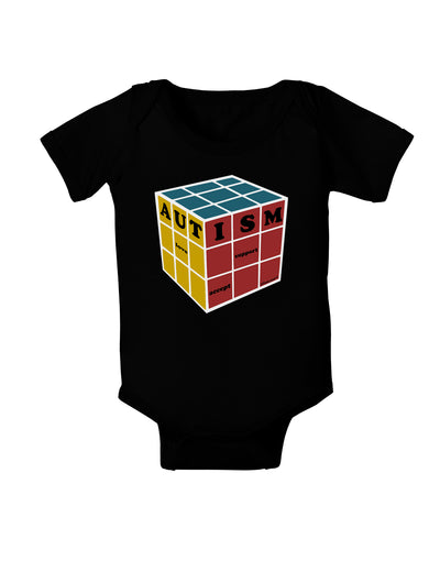 Autism Awareness - Cube Color Baby Bodysuit Dark-Baby Romper-TooLoud-Black-06-Months-Davson Sales