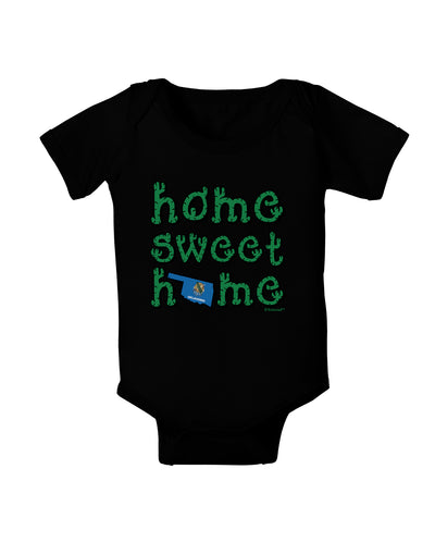 Home Sweet Home - Oklahoma - Cactus and State Flag Baby Bodysuit Dark by TooLoud-Baby Romper-TooLoud-Black-06-Months-Davson Sales