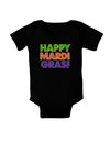 Happy Mardi Gras Text Baby Bodysuit Dark by TooLoud-Baby Romper-TooLoud-Black-06-Months-Davson Sales