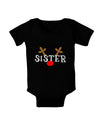 Matching Family Christmas Design - Reindeer - Sister Baby Bodysuit Dark by TooLoud-Baby Romper-TooLoud-Black-06-Months-Davson Sales