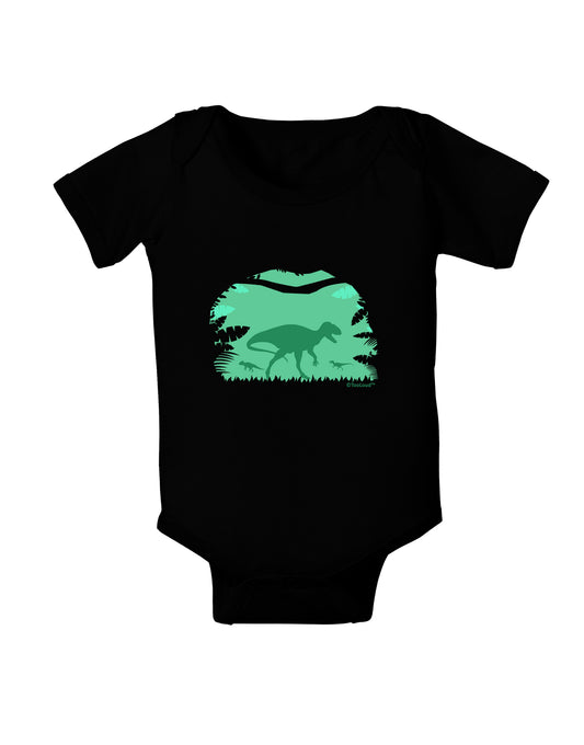 Dinosaur Silhouettes - Jungle Baby Bodysuit Dark by TooLoud-Baby Romper-TooLoud-Black-06-Months-Davson Sales
