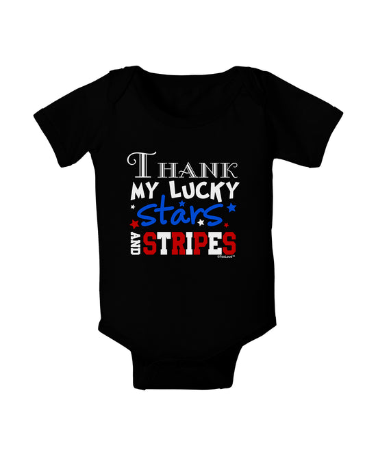 Thank My Lucky Stars and Stripes Color Baby Bodysuit Dark by TooLoud-Baby Romper-TooLoud-Black-06-Months-Davson Sales
