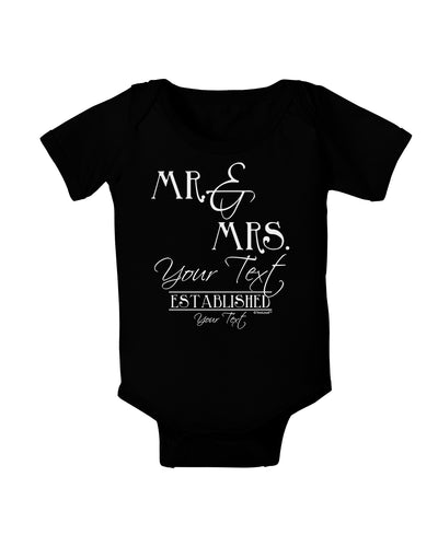 Personalized Mr and Mrs -Name- Established -Date- Design Baby Bodysuit Dark-Baby Romper-TooLoud-Black-06-Months-Davson Sales