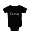Cancun Mexico - Script Text Baby Bodysuit Dark-Baby Romper-TooLoud-Black-06-Months-Davson Sales