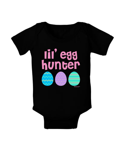 Lil' Egg Hunter - Easter - Pink Baby Bodysuit Dark by TooLoud-Baby Romper-TooLoud-Black-06-Months-Davson Sales