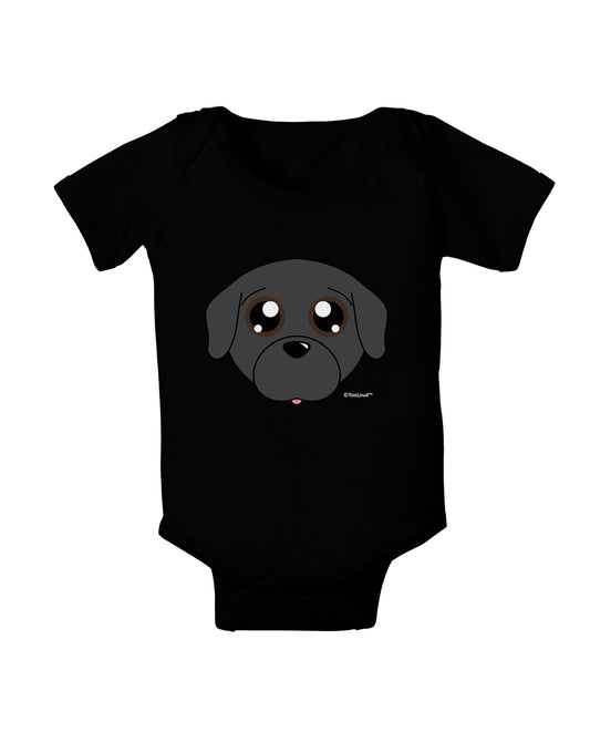 Cute Pug Dog - Black Baby Bodysuit Dark by TooLoud-Baby Romper-TooLoud-Black-06-Months-Davson Sales