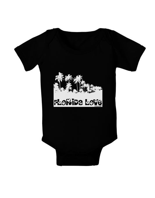 Florida Love - Palm Trees Cutout Design Baby Bodysuit Dark by TooLoud-Baby Romper-TooLoud-Black-06-Months-Davson Sales