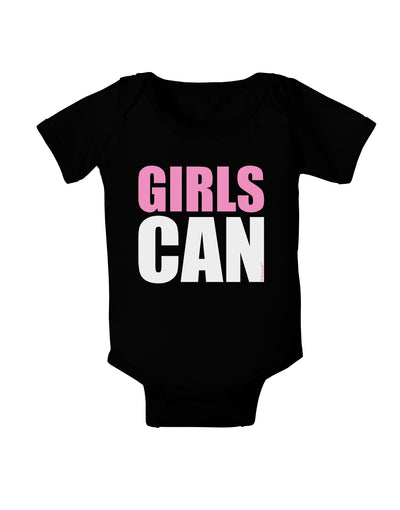 Girls Can Baby Bodysuit Dark by TooLoud-Baby Romper-TooLoud-Black-06-Months-Davson Sales