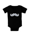 Big Silver White Mustache Baby Bodysuit Dark-Baby Romper-TooLoud-Black-06-Months-Davson Sales