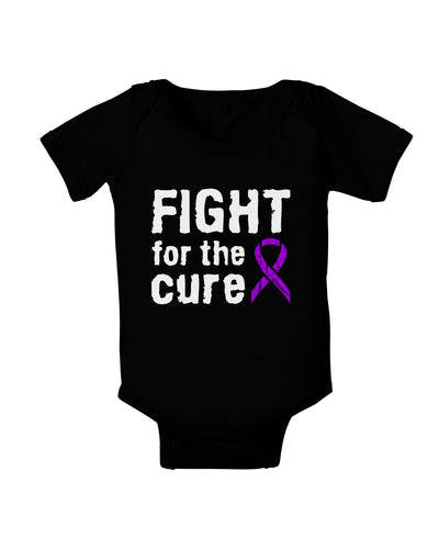 Fight for the Cure - Purple Ribbon Crohn’s Disease Baby Bodysuit Dark-Baby Romper-TooLoud-Black-06-Months-Davson Sales