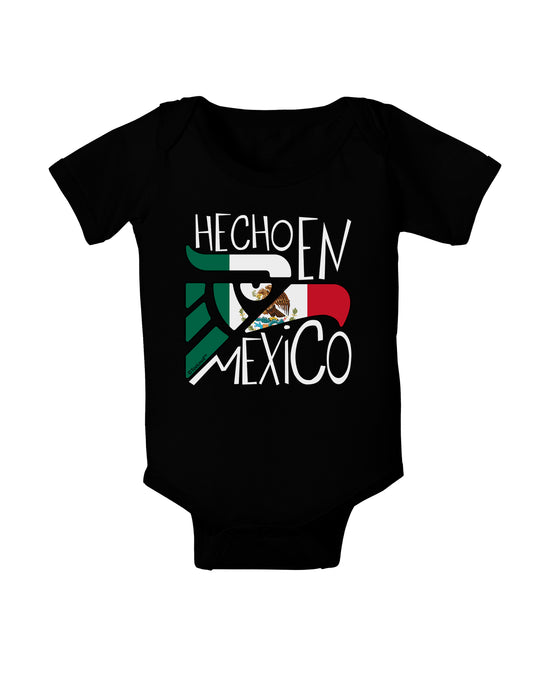 Hecho en Mexico Design - Mexican Flag Baby Bodysuit Dark by TooLoud-Baby Romper-TooLoud-Black-06-Months-Davson Sales