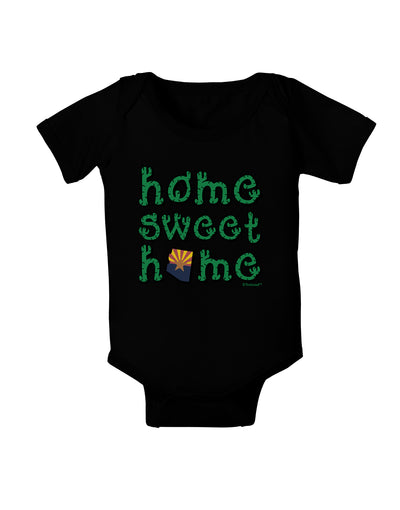Home Sweet Home - Arizona - Cactus and State Flag Baby Bodysuit Dark by TooLoud-Baby Romper-TooLoud-Black-06-Months-Davson Sales