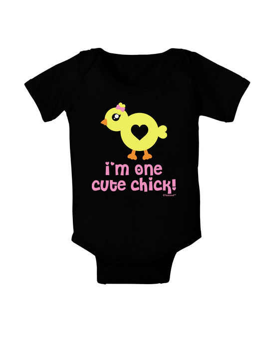 I'm One Cute Chick Baby Bodysuit Dark by TooLoud-Baby Romper-TooLoud-Black-06-Months-Davson Sales