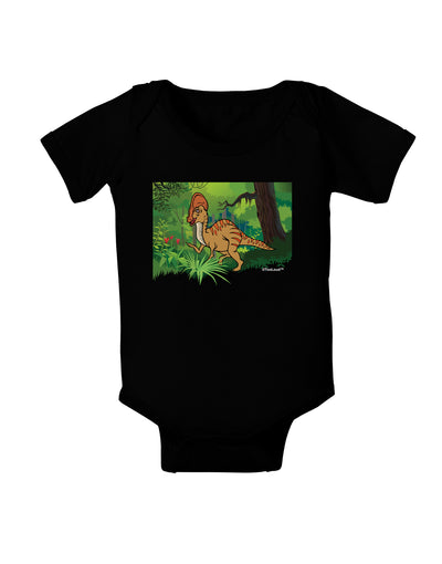 Parasaurolophus Walkeri - Without Name Baby Bodysuit Dark-Baby Romper-TooLoud-Black-06-Months-Davson Sales