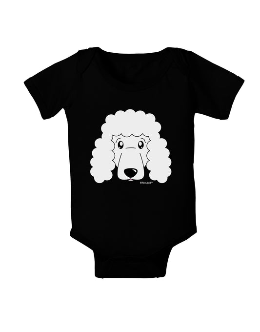 Cute Poodle Dog - White Baby Bodysuit Dark by TooLoud-Baby Romper-TooLoud-Black-06-Months-Davson Sales