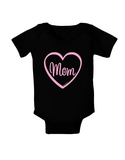 Mom Heart Design - Pink Baby Bodysuit Dark by TooLoud-Baby Romper-TooLoud-Black-06-Months-Davson Sales