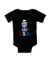 Patriotic Cat - USA Baby Bodysuit Dark by TooLoud-Baby Romper-TooLoud-Black-06-Months-Davson Sales