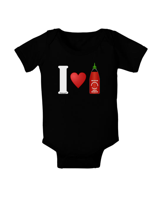 I Heart Sriracha Design Baby Bodysuit Dark by TooLoud-Baby Romper-TooLoud-Black-06-Months-Davson Sales