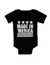 Made in Merica - Stars and Stripes Design Baby Bodysuit Dark-Baby Romper-TooLoud-Black-06-Months-Davson Sales