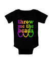 Throw Me The Beads - Mardi Gras Baby Bodysuit Dark by TooLoud-Baby Romper-TooLoud-Black-06-Months-Davson Sales