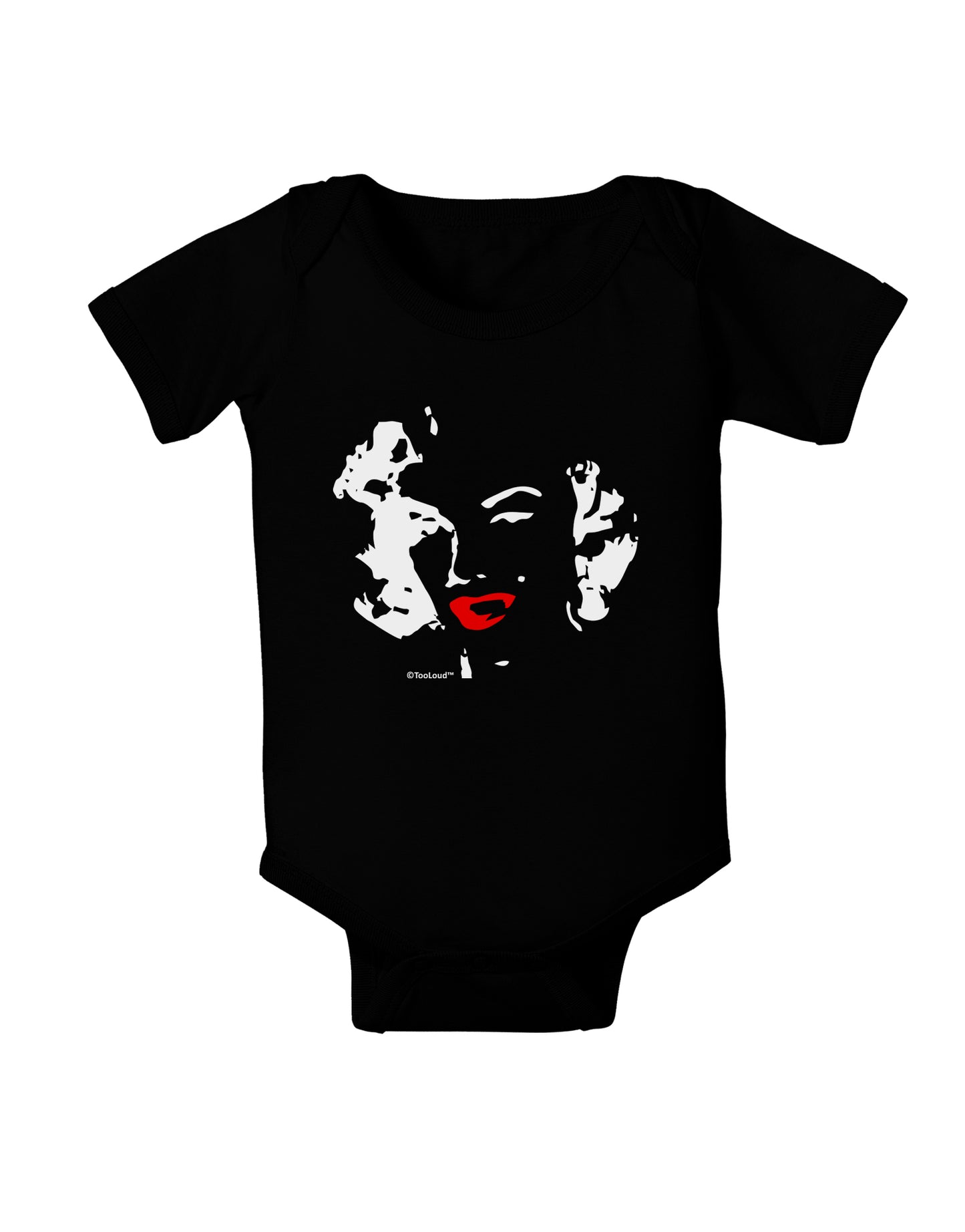 Marilyn Monroe Cutout Design Red Lips Baby Bodysuit Dark by TooLoud-Baby Romper-TooLoud-Black-06-Months-Davson Sales