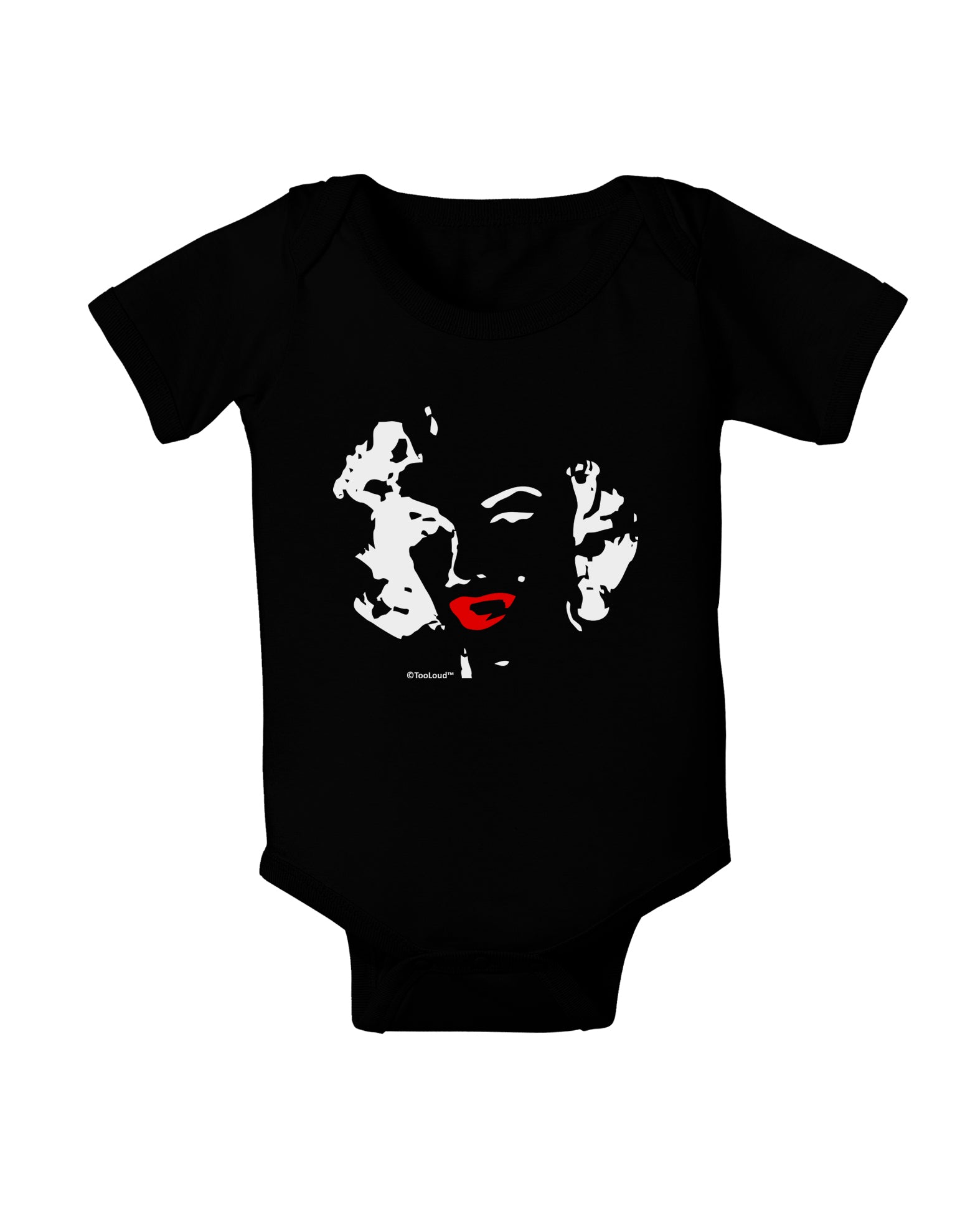 Marilyn Monroe Cutout Design Red Lips Baby Bodysuit Dark by TooLoud-Baby Romper-TooLoud-Black-06-Months-Davson Sales