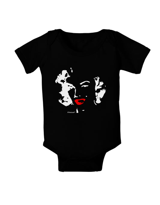 Marilyn Monroe Cutout Design Red Lips Baby Bodysuit Dark by TooLoud-Baby Romper-TooLoud-Black-06-Months-Davson Sales