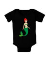 Mermaid Design - Green Baby Bodysuit Dark-Baby Romper-TooLoud-Black-06-Months-Davson Sales