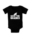 Save The Sharks - Fin Baby Bodysuit Dark-Baby Romper-TooLoud-Black-06-Months-Davson Sales