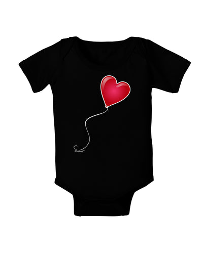 Cute Red Heart Balloon Baby Bodysuit Dark-Baby Romper-TooLoud-Black-06-Months-Davson Sales