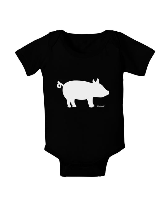 Pig Silhouette Design Baby Bodysuit Dark by TooLoud-Baby Romper-TooLoud-Black-06-Months-Davson Sales