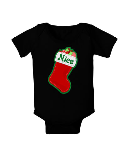 Nice Stocking Cute Christmas Baby Bodysuit Dark-Baby Romper-TooLoud-Black-06-Months-Davson Sales