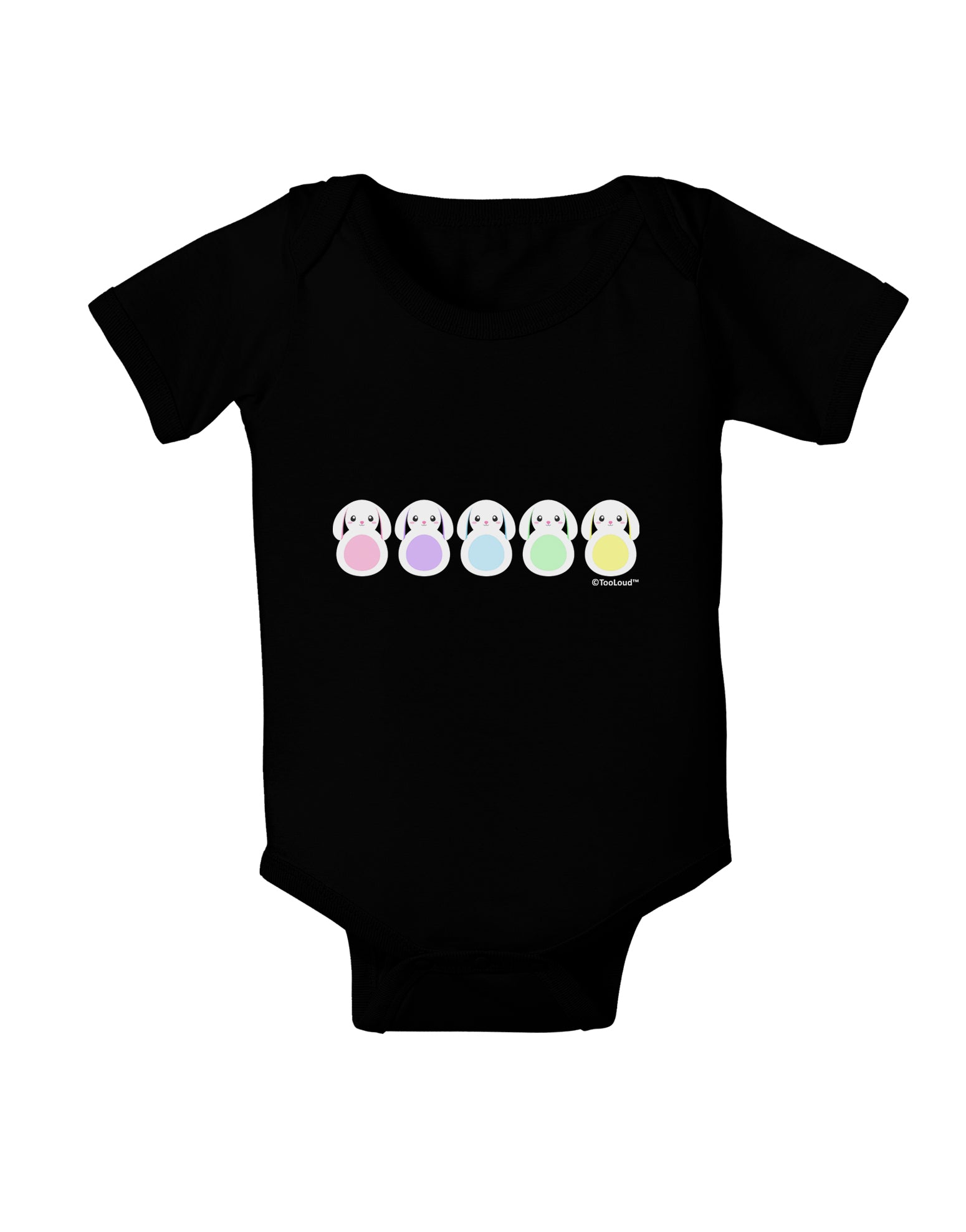 Cute Pastel Bunnies Baby Bodysuit Dark by TooLoud-Baby Romper-TooLoud-Black-06-Months-Davson Sales