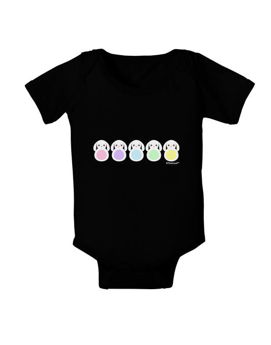 Cute Pastel Bunnies Baby Bodysuit Dark by TooLoud-Baby Romper-TooLoud-Black-06-Months-Davson Sales