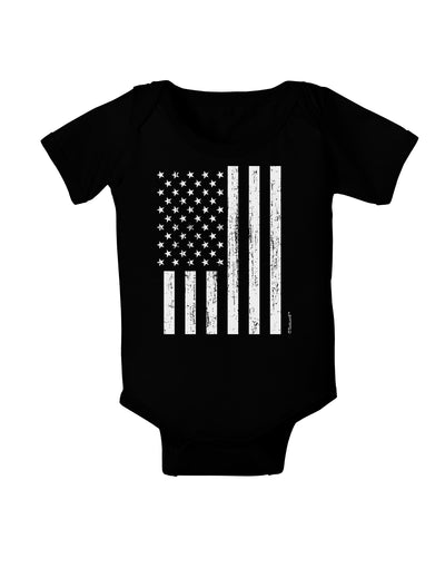 Stamp Style American Flag - Distressed Baby Bodysuit Dark by TooLoud-Baby Romper-TooLoud-Black-06-Months-Davson Sales