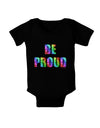 Be Proud Gay Pride - Rainbow Hearts Baby Bodysuit Dark by TooLoud-Baby Romper-TooLoud-Black-06-Months-Davson Sales