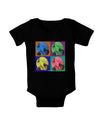 Three Wolves Howling - Pop-Art #2 Baby Bodysuit Dark by TooLoud-Baby Romper-TooLoud-Black-06-Months-Davson Sales