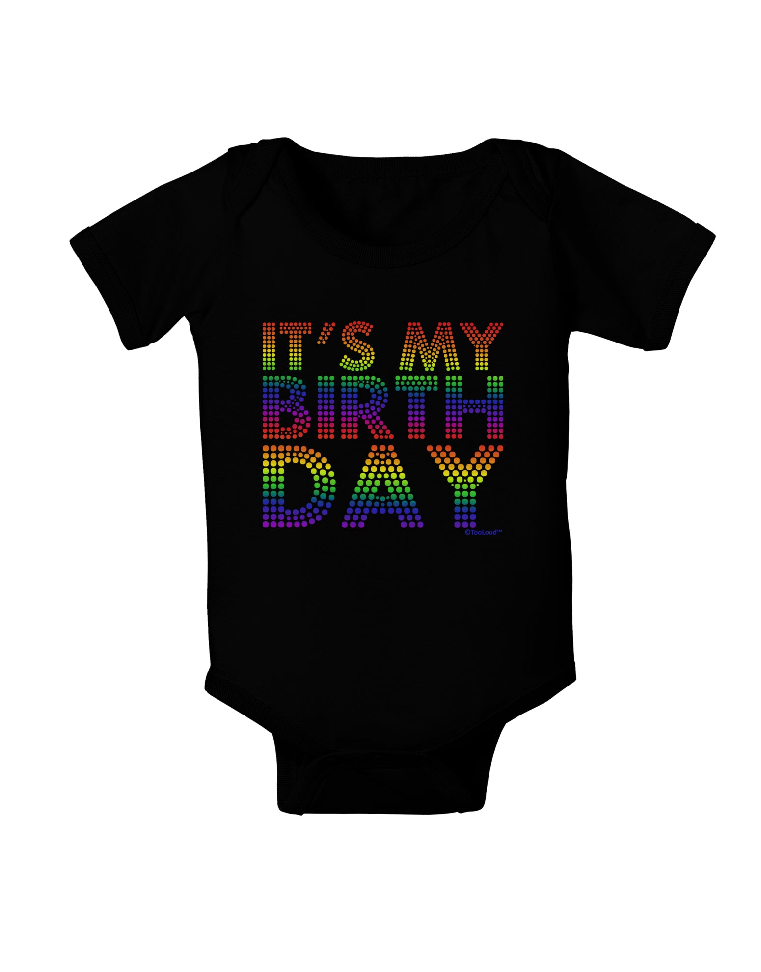 It's My Birthday - Candy Colored Dots Baby Bodysuit Dark by TooLoud-Baby Romper-TooLoud-Black-06-Months-Davson Sales