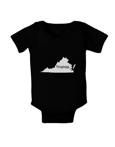 Virginia - United States Shape Baby Bodysuit Dark by TooLoud-Baby Romper-TooLoud-Black-06-Months-Davson Sales