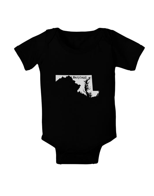 Maryland - United States Shape Baby Bodysuit Dark by TooLoud-Baby Romper-TooLoud-Black-06-Months-Davson Sales
