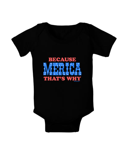Because Merica That's Why Baby Bodysuit Dark-Baby Romper-TooLoud-Black-06-Months-Davson Sales